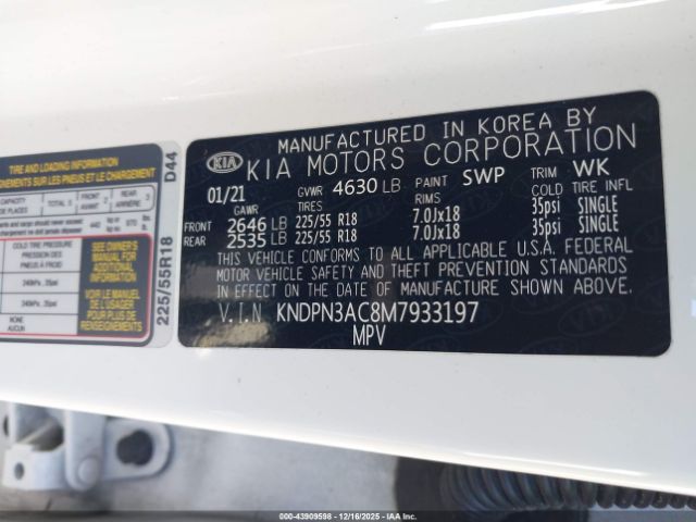 2021 KIA SPORTAGE KNDPN3AC8M7933197 Photo 8