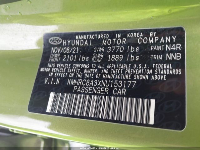 2022 HYUNDAI VENUE KMHRC8A3XNU153177 Photo 8