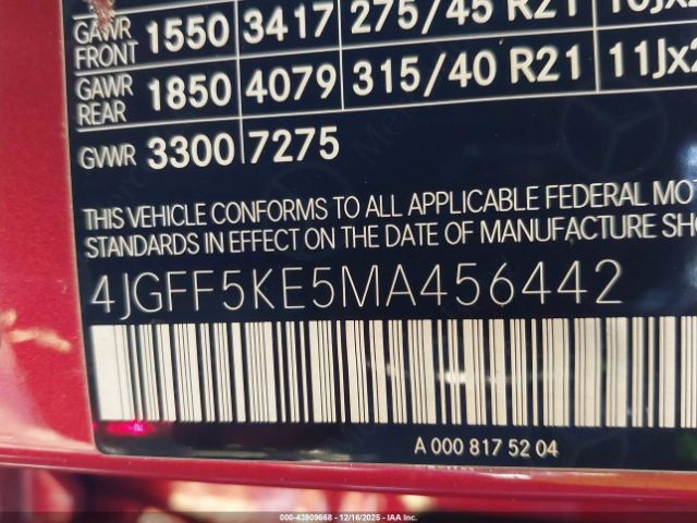 2021 MERCEDES-BENZ GLS 450 4JGFF5KE5MA456442 Photo 8