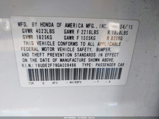 2016 ACURA ILX 19UDE2F79GA009496 Photo 8