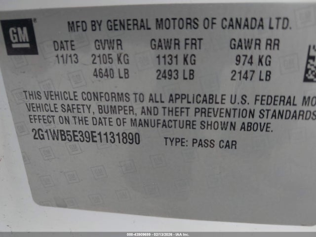 2G1WB5E39E1131890 Chevrolet Impala Limited Lt