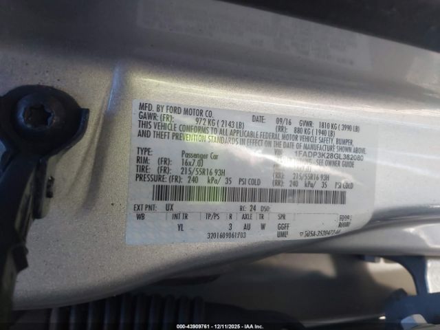 2016 FORD FOCUS 1FADP3K28GL382080 Photo 8