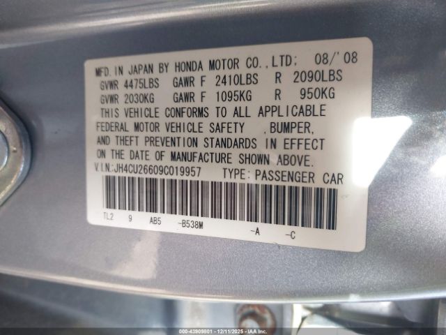 2009 ACURA TSX JH4CU26609C019957 Photo 8
