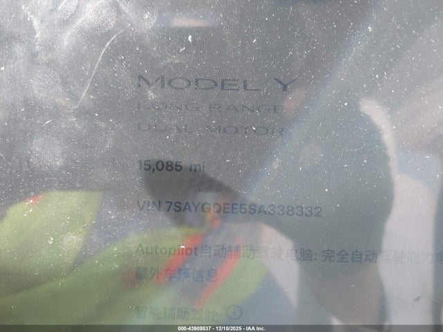2025 TESLA MODEL Y 7SAYGDEE5SA338332 Photo 6