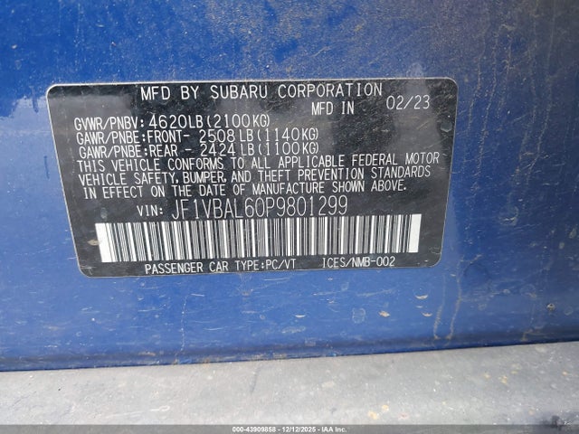 2023 SUBARU WRX JF1VBAL60P9801299 Photo 8