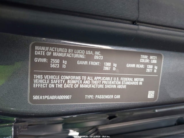 2024 LUCID AIR 50EA1PGA0RA009907 Photo 8