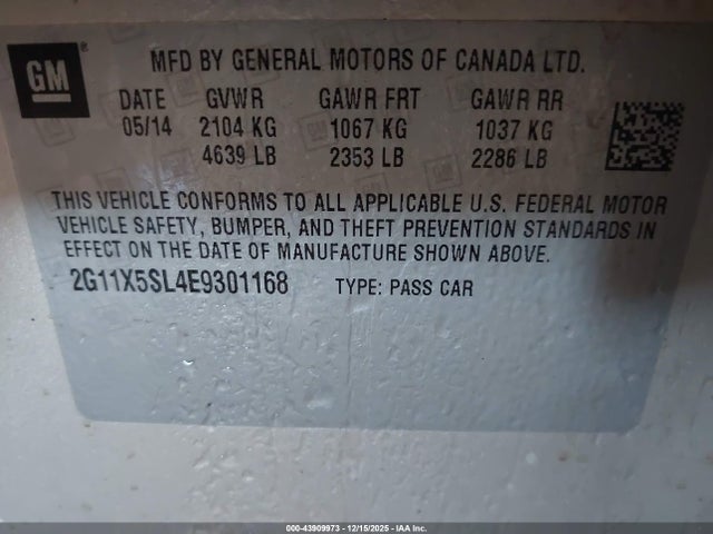 2014 CHEVROLET IMPALA 2G11X5SL4E9301168 Photo 8