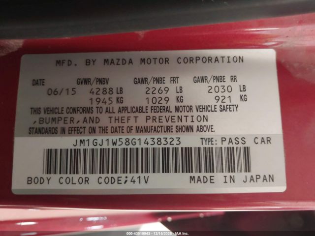 2016 MAZDA MAZDA6 JM1GJ1W58G1438323 Photo 8