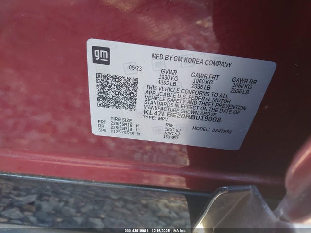 Aukcja sprzedaży 2024 Buick Envista Sport Touring Fwd, vin: KL47LBE20RB019008, numer aukcji: 43910081