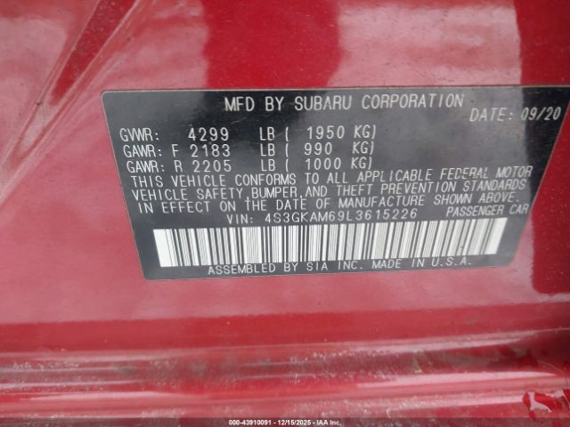 2020 SUBARU IMPREZA 4S3GKAM69L3615226 Photo 8