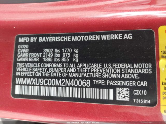 2021 MINI HARDTOP WMWXU9C00M2N40068 Photo 8