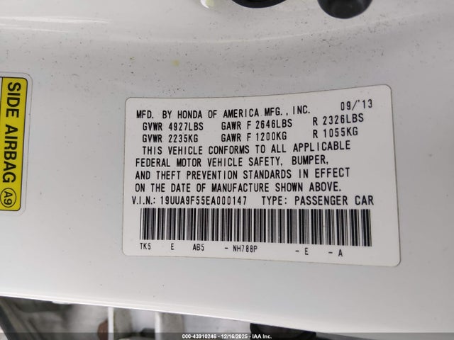 2014 ACURA TL 19UUA9F55EA000147 Photo 8