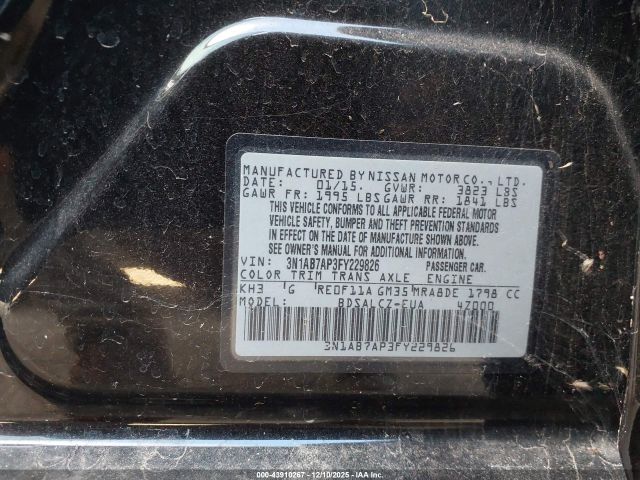 2015 NISSAN SENTRA 3N1AB7AP3FY229826 Photo 8