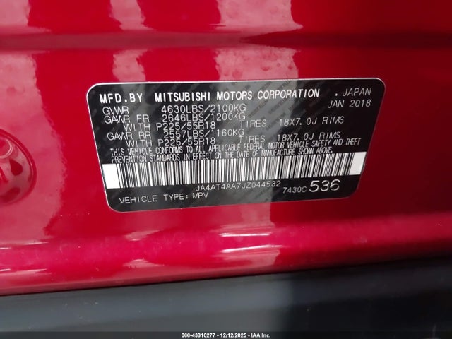 2018 MITSUBISHI ECLIPSE CROSS JA4AT4AA7JZ044532 Photo 8