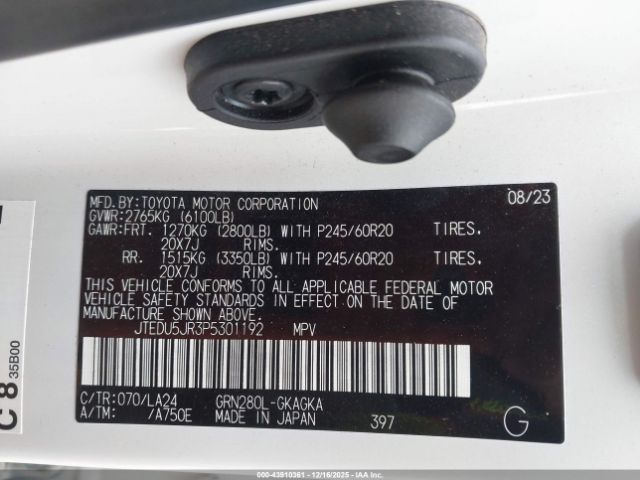 2023 TOYOTA 4RUNNER JTEDU5JR3P5301192 Photo 8