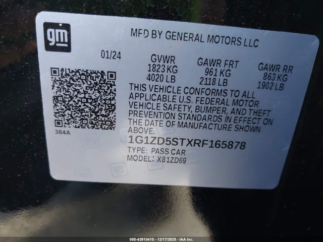 1G1ZD5STXRF165878 Chevrolet Malibu Fwd 1lt