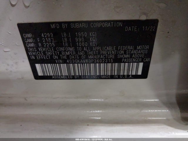 Subaru Impreza Premium 2023 4S3GKAV63P3602315 Image 9