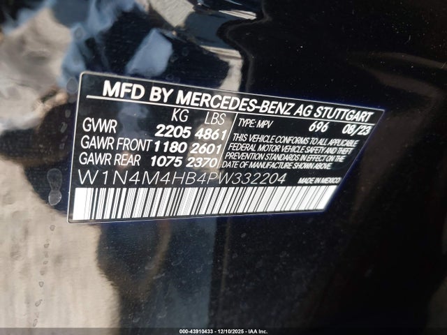 2023 Mercedes-benz Glb 250 4matic მანქანა იყიდება აუქციონზე, vin: W1N4M4HB4PW332204, აუქციონის ნომერი: 43910433
