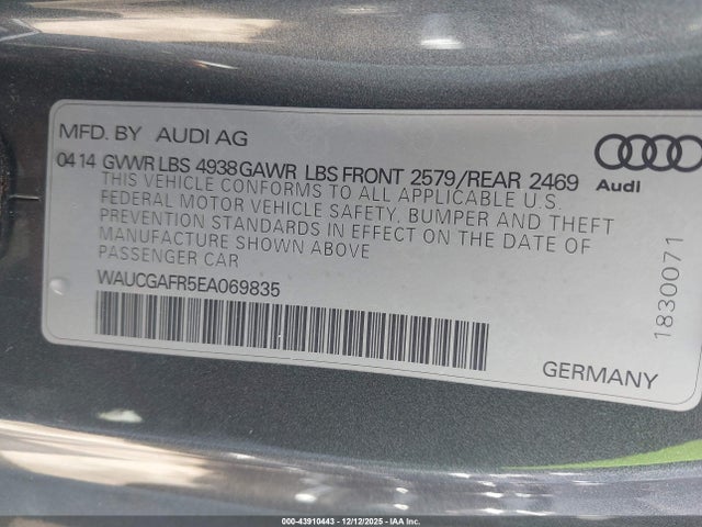 Продаж на аукціоні авто 2014 Audi S5 3.0t Premium Plus, vin: WAUCGAFR5EA069835, номер лоту: 43910443