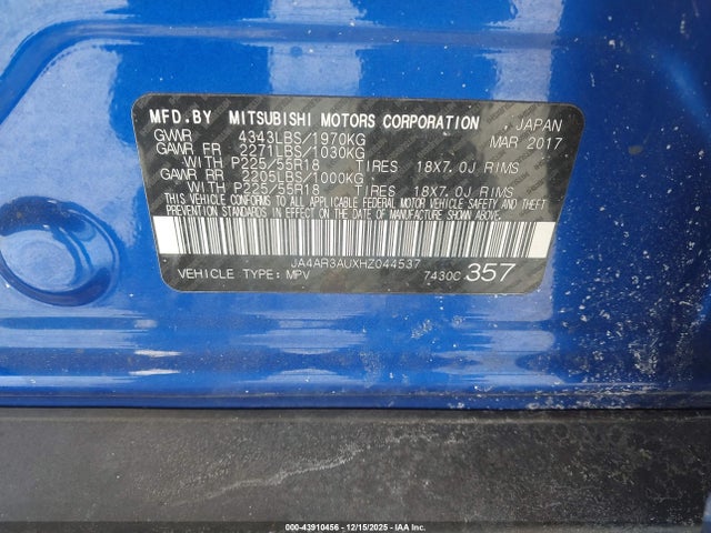 2017 MITSUBISHI OUTLANDER SPORT JA4AR3AUXHZ044537 Photo 8