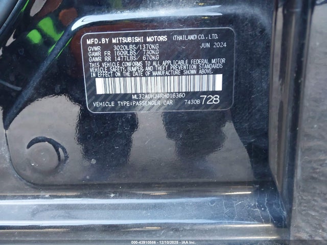 2024 MITSUBISHI MIRAGE ML32AUHJ4RH016360 Photo 8