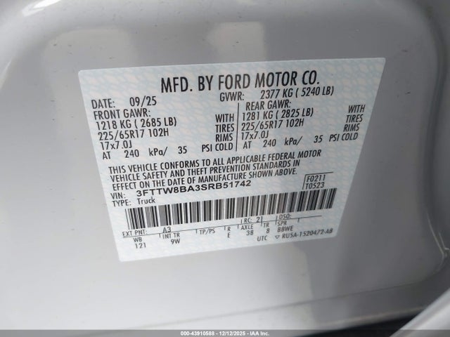 2025 FORD MAVERICK 3FTTW8BA3SRB51742 Photo 8