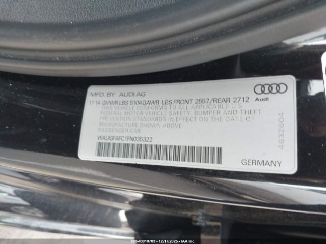 2015 AUDI A6 WAUGFAFC1FN035322 Photo 8