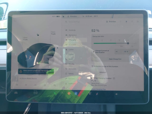 43910757 :رقم المزاد ، 7SAYGDED1SF265406 vin ، 2025 Tesla Model Y Long Range Dual Motor Rear-wheel Drive مزاد بيع