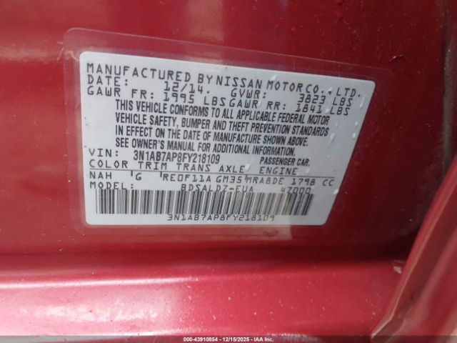 2015 NISSAN SENTRA 3N1AB7AP8FY218109 Photo 8