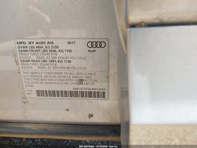 2018 AUDI Q3 WA1JCCFS0JR014333 Photo 8