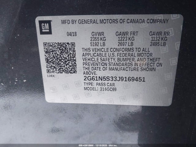 2018 CADILLAC XTS 2G61N5S33J9169451 Photo 8