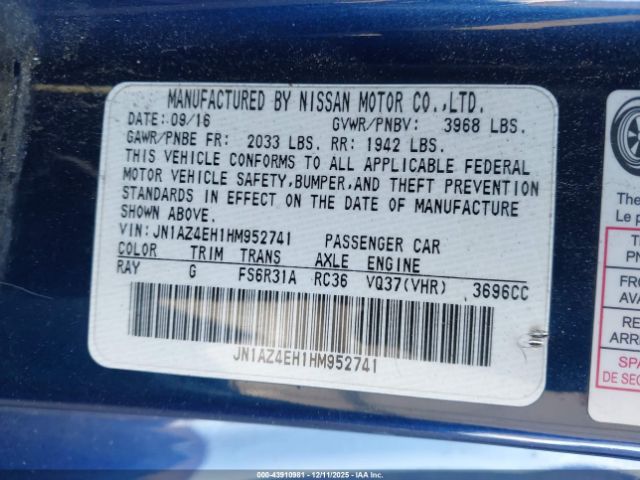 2017 NISSAN 370Z JN1AZ4EH1HM952741 Photo 8