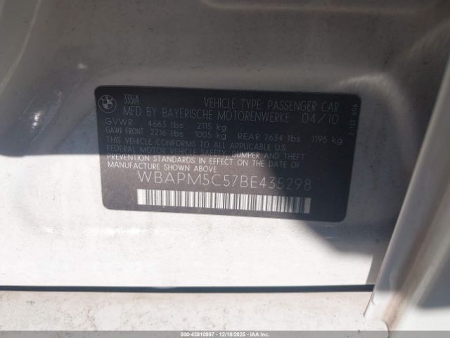 2011 BMW 335I WBAPM5C57BE435298 Photo 8