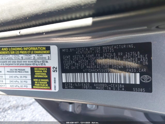 Toyota CAMRY SE 2025 4T1DAACK5SU592133 Image 9