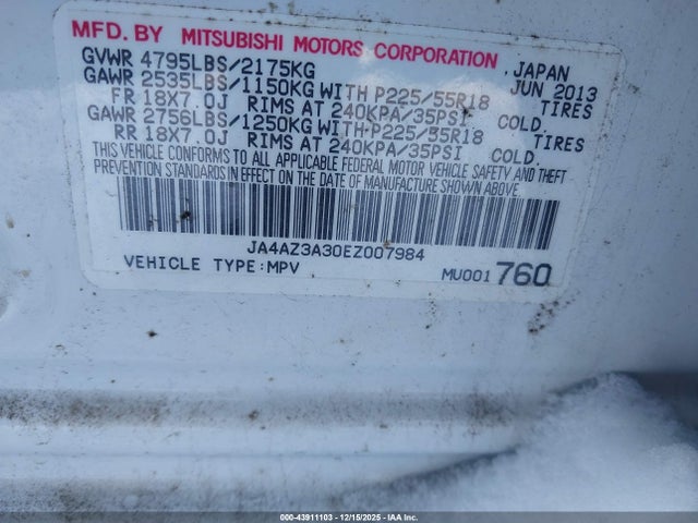 2014 MITSUBISHI OUTLANDER JA4AZ3A30EZ007984 Photo 8
