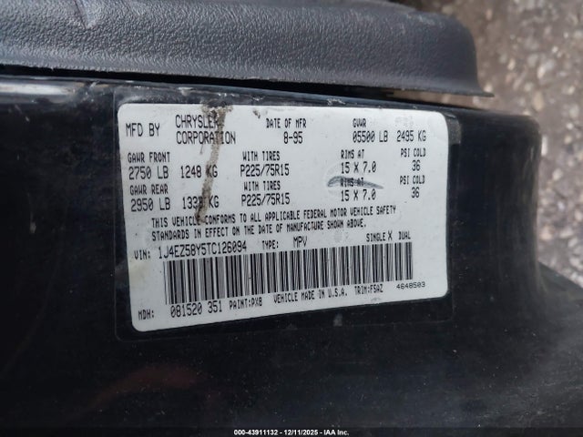 1996 JEEP GRAND CHEROKEE 1J4EZ58Y5TC126094 Photo 8