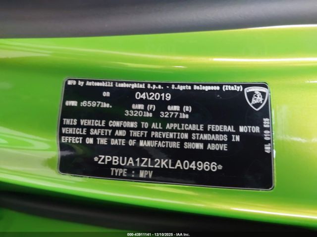 2019 LAMBORGHINI URUS ZPBUA1ZL2KLA04966 Photo 8