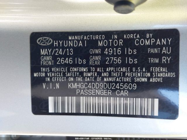 2013 HYUNDAI GENESIS KMHGC4DD9DU245609 Photo 8