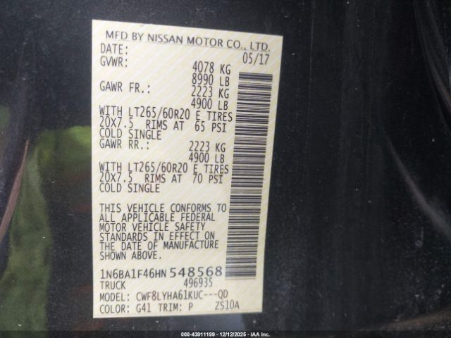 2017 NISSAN TITAN XD 1N6BA1F46HN548568 Photo 8