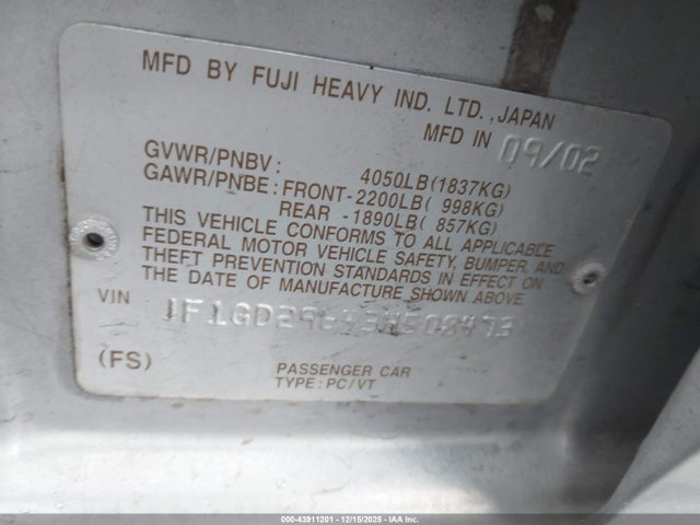 2003 SUBARU IMPREZA JF1GD29643H508473 Photo 8