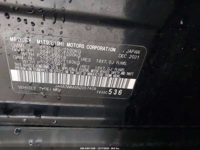 2022 MITSUBISHI ECLIPSE CROSS JA4ATWAA5NZ057409 Photo 8