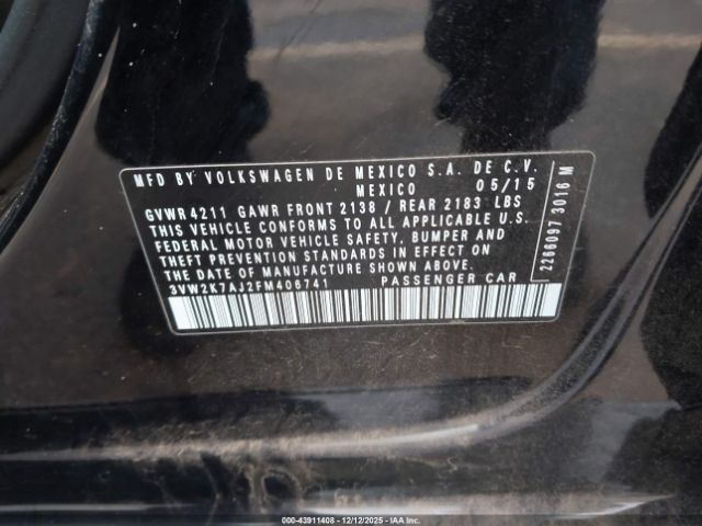 2015 VOLKSWAGEN JETTA 3VW2K7AJ2FM406741 Photo 8