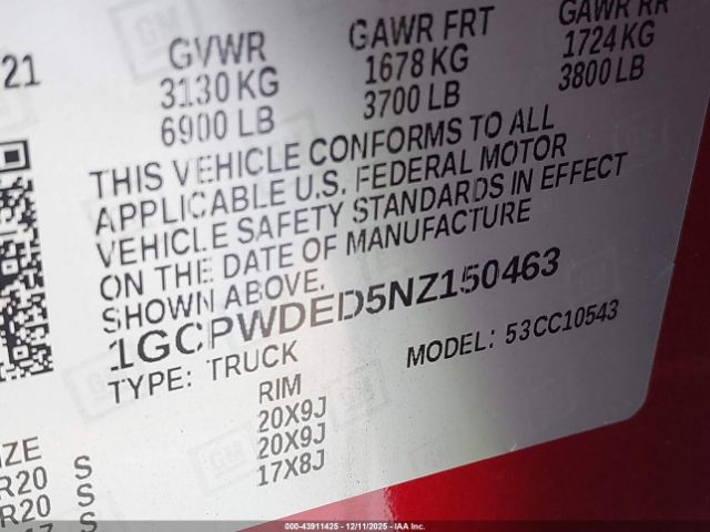 2022 CHEVROLET SILVERADO 1500 LTD 1GCPWDED5NZ150463 Photo 8