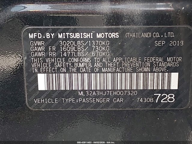 2014 MITSUBISHI MIRAGE ML32A3HJ7EH007320 Photo 8