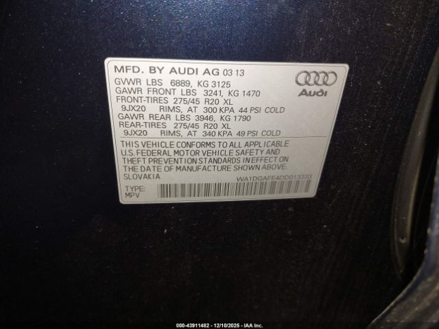 2013 AUDI Q7 WA1DGAFE4DD013333 Photo 8