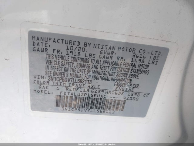 3N1CP5DV7LL562113 Nissan Kicks Sr Xtronic Cvt
