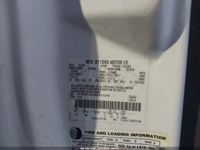 2009 FORD F-150 1FTPW14V59FA11319 Photo 8