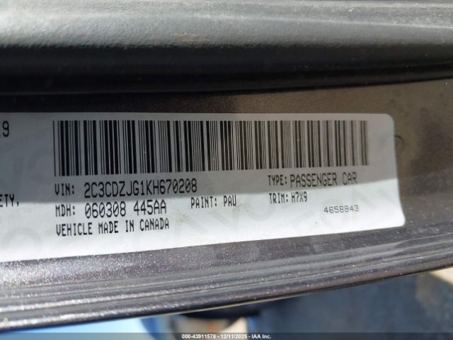 2019 DODGE CHALLENGER 2C3CDZJG1KH670208 Photo 8