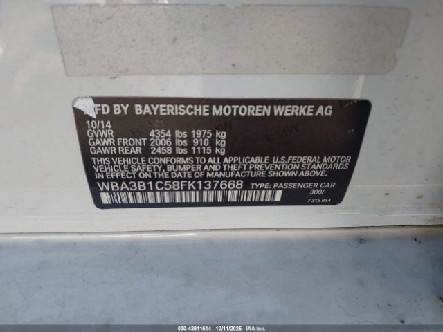 2015 BMW 320I WBA3B1C58FK137668 Photo 8