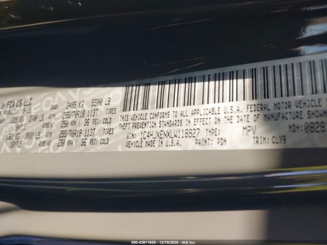 2020 JEEP WRANGLER UNLIMITED 1C4HJXENXLW118927 Photo 8